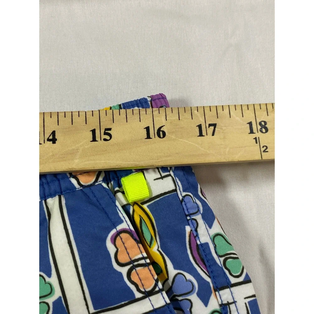 Psycho Bunny Mens Blue Multi Bunny Skull Grid Print Swim Trunks Size L 5.5" - Picture 8 of 9